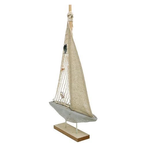 Floristik21 Segelboot aus Holz zum Dekorieren 25cm x 43cm