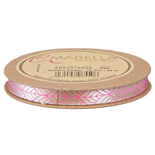 Artikel Hochwertiges Seidenband Blätter Beige Pink 10mm 20m für Dekoration und Geschenkverpackung