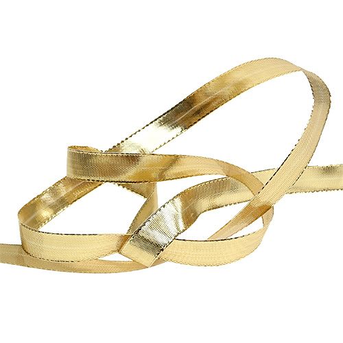 Artikel Geschenkband Gold mit Drahtkante 15mm 25m