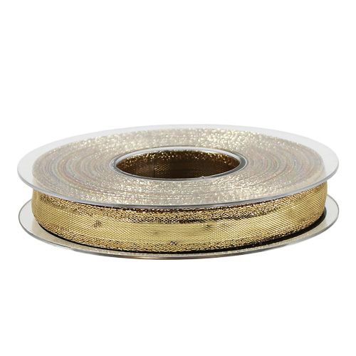 Floristik21 Band mit Drahtkante Gold 15mm 25m