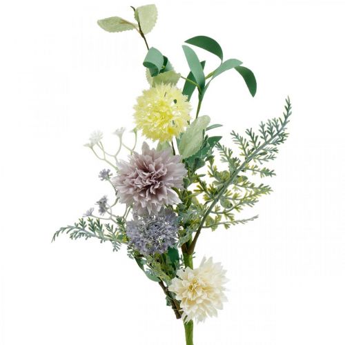 Floristik21 Seidenblumen im Bund, Sommerdeko, Chrysanteme und Kugeldistel, Kunstblumen L50cm