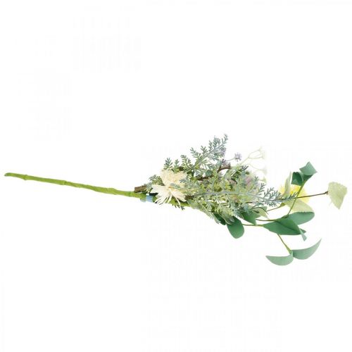 Seidenblumen im Bund, Sommerdeko, Chrysanteme und Kugeldistel, Kunstblumen L50cm