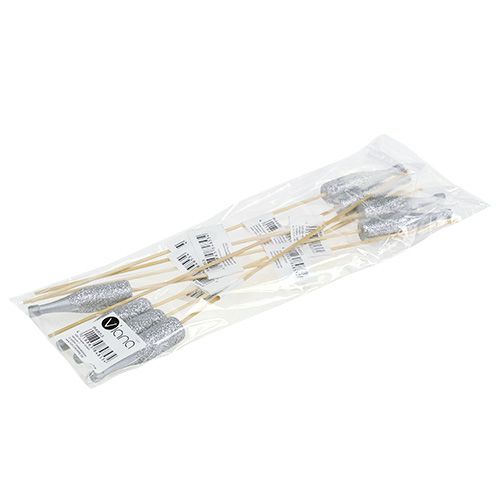 Artikel Sektflasche Stecker 7cm mit Glimmer L30cm 8 St