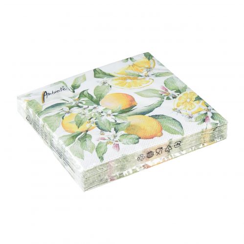 Floristik21 Servietten Sommer Tischdeko Zitronen Deko 25x25cm 20 St