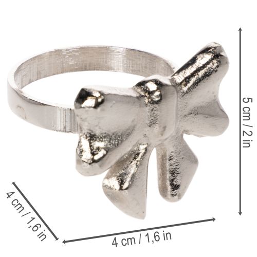Serviettenring Metall Schleife Silber 5 cm 4er-Set | Floristik21.de