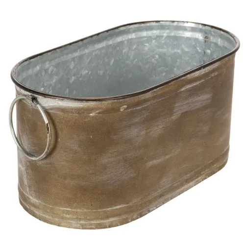 Set Übertopf Metall Wanne Vintage Retro L22,5cm/27cm/31cm | Floristik21.de