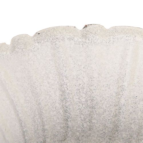 Floristik21 Shabby Chic Deko Metall Pokal Weiß Ø12cm H12cm