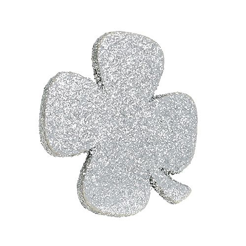 Artikel Silvesterdeko Mix Silber mit Glimmer 4cm - 5cm 24St