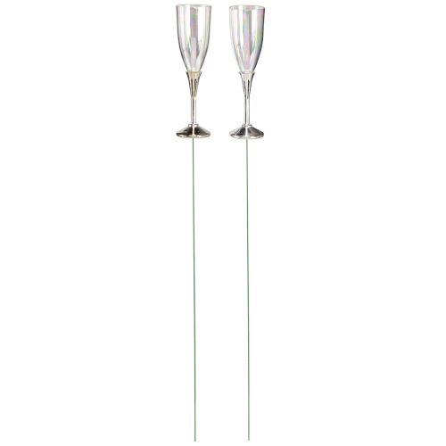 Artikel Silvesterdeko Sektglas Deko-Stecker, Kunststoff, H9,5cm, 8 Stk