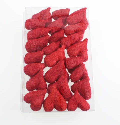 Artikel Sisalherzen 5-6 cm Rot 24St