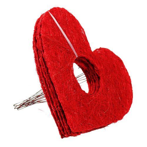 Artikel Sisalherzmanschette Rot 15cm 10 St.