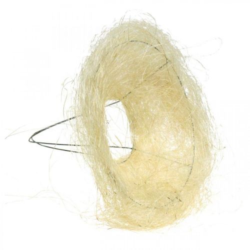 Floristik21 Sisal-Manschette, Blumenstrauß-Deko gebleicht Ø15cm 10St