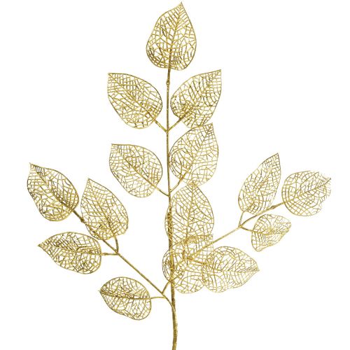 Floristik21 Skelettblätter Künstlich Willowblätter Gold Zweig Deko 63cm