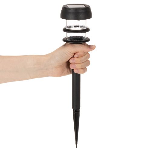 Solar-Gartenleuchte mit Erdspieß 35cm Schwarz LED-Set 6-teilig | Floristik21.de