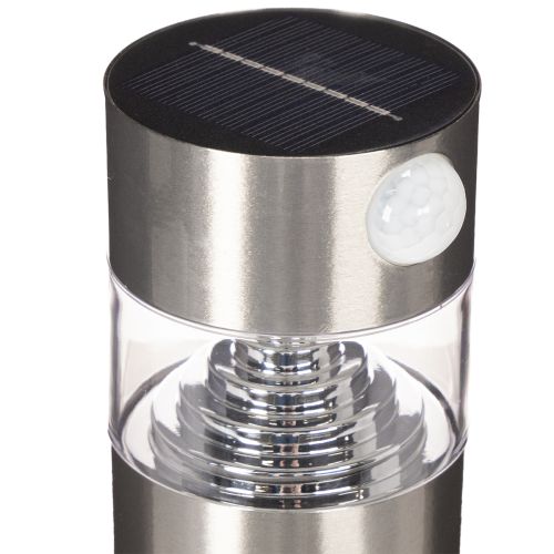 Solarleuchte mit Erdspieß LED Edelstahl 34 cm | Floristik21.de