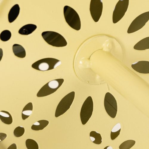 Artikel Solar-Tischleuchte 28cm gelb aus Metall mit Blumenmuster für Balkon und Garten