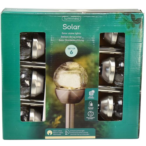 Floristik21 Solar Gartenstecker Solarleuchten Balkon Ø6cm H36cm 6 St