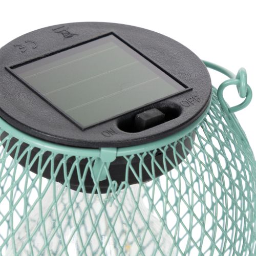 Artikel Solar Gartenlaterne LED Türkis Dekorlicht energiesparend für Terrasse und Balkon 12cm