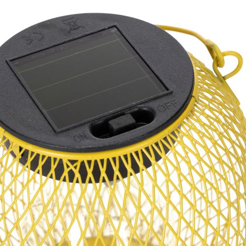 Artikel Solar Gartenlaterne Gelb aus Metall mit LED Warmweiß 12 cm