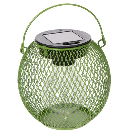 LED Solarlaterne rund 12 cm grün für Garten Terrasse Dekoration solarbetrieben wetterfest