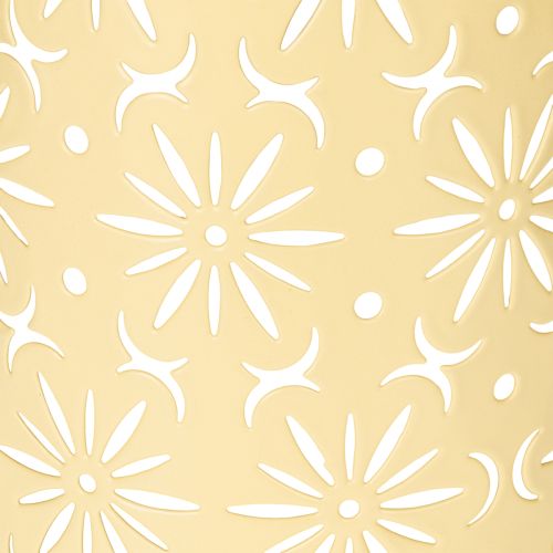 Artikel Solar Laterne Garten Metall Gelb Blumenmuster LED Licht 26cm