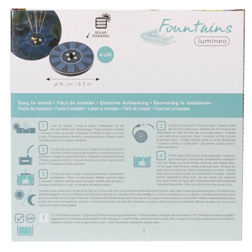 Artikel Solar Gartenpumpe Schwimmend mit LED für Teiche und Dekorative Wasserspiele 16cm