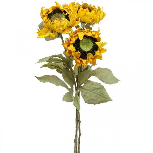 Floristik21 Sonnenblumen künstlich Sonnenblumen Deko Drylook L60cm 3St