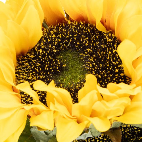 Künstliche Sonnenblumen 58cm, 3 Stiele, mit realistischen Blüten und Blättern, Gelb-Grün | Floristik21.de