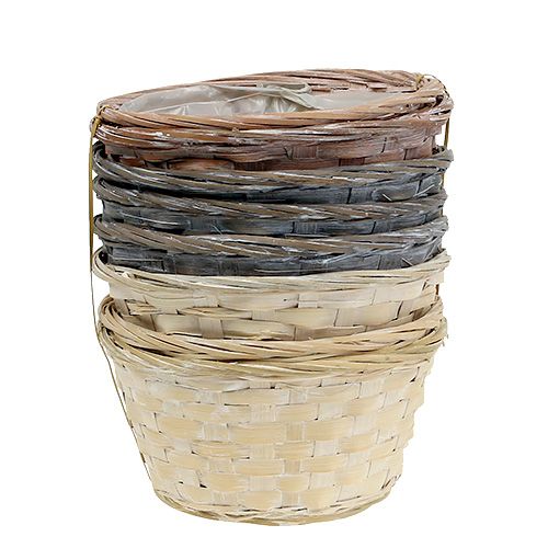 Artikel Spanschale rund Pflanzkorb Ø20cm Weiß/Grau/Braun 8 St