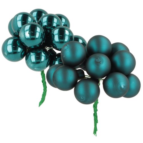 Mini Weihnachtskugeln Glas 20mm Opalblau Glänzend Matt 140 Stück