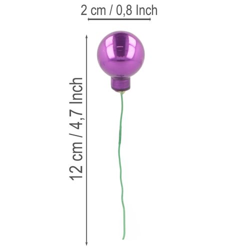 Mini Weihnachtskugeln am Draht 25mm Bunt 140 Stück aus Glas | Floristik21.de