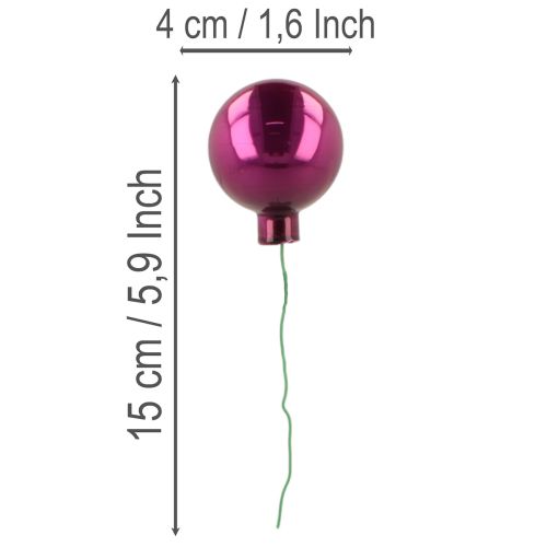 Mini-Weihnachtskugeln Glas 40mm Bunt am Draht 32 Stück | Floristik21.de