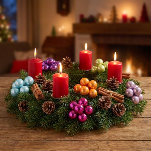 Artikel Mini-Weihnachtskugeln Glas 40mm Bunt am Draht 32 Stück