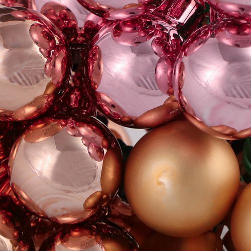 Artikel Glänzende Spiegelbeeren in Apricot Rosa f. festliche Weihnachtsdeko Glas Mini-Kugeln Ø25mm 140tlg
