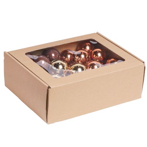 Artikel Spiegelbeeren Weihnachtskugeln in Gold, Braun, Apricot Ø40mm 32 Stück für Deko