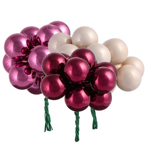 Artikel Glas-Spiegelbeeren Berry Rosa Beige Ø25mm 140er-Set – Vielseitige Mini-Weihnachtskugeln