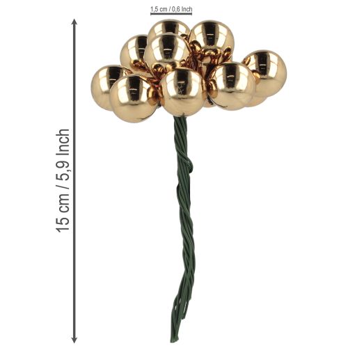 Artikel Spiegelbeeren Ø1,5cm Braun-Gold 140St