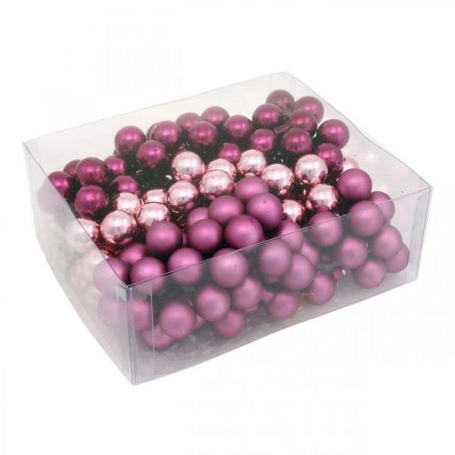 Mini Weihnachtskugel Rosa Glas Spiegelbeeren Berry Ø20mm 140St