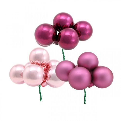 Mini Weihnachtskugel Rosa Glas Spiegelbeeren Berry Ø20mm 140St Mini Weihnachtskugel Rosa Glas Spiegelbeeren Berry Ø20mm 140St
