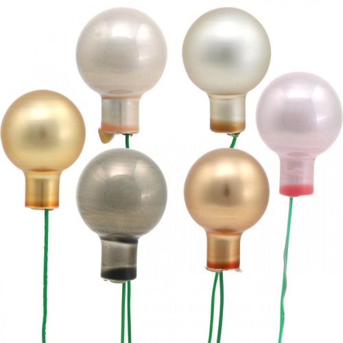 Mini Weihnachtskugel Metallic Glas Spiegelbeeren Ø20mm 140St