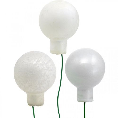 Artikel Mini Weihnachtskugel Weiß Marmoriert Spiegelbeeren Ø20mm 140St