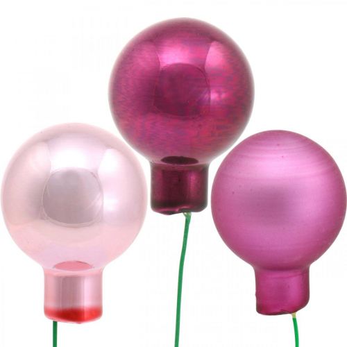 Mini Weihnachtskugel Rosa Glas Spiegelbeeren Berry Ø20mm 140St