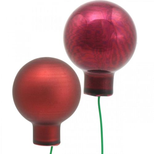 Mini Weihnachtskugel Rot, sortiert Spiegelbeeren Ø25mm 140St