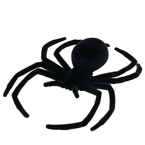 Floristik21 Spinne Schwarz 16cm beflockt