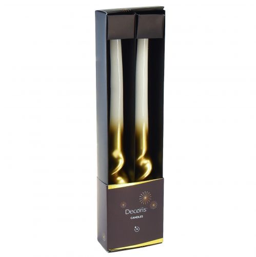 Artikel Gedrehte Kerzen Weiß Gold Spiralkerzen Ø2cm H30cm 2 St