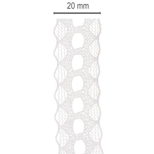 Zierband Baumwolle Spitze Weiß 25mm x 10m Rolle | Floristik21.de