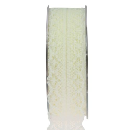 Floristik21 Spitzenband Creme Geschenkband Dekoband 28mm 20m