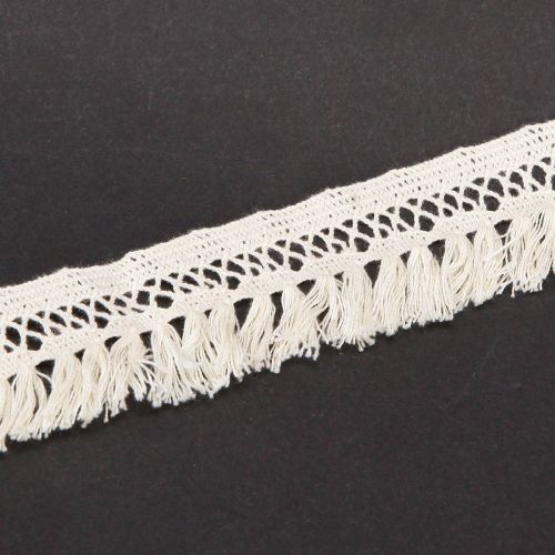 Makramee Fransenband Baumwolle 43mm 3m – Elegantes Spitzenbordüre-Dekoband