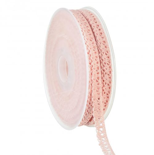 Floristik21 Spitzenborte Rosa Dekoband Häkelspitze B12mm L20cm