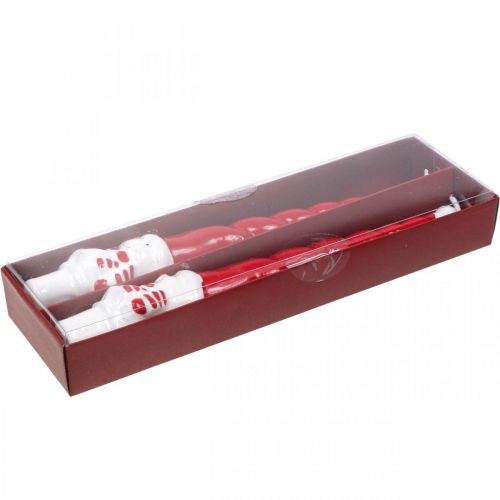 Artikel Spitzkerzen Schneemann Kerze Weihnachten Rot 26cm 2St